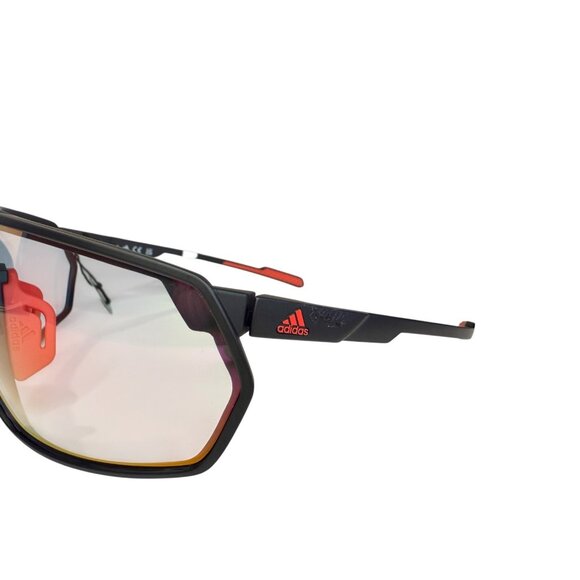 Adidas SP0088 02L PRFM Shield M Photochromic Sunglasses Black Red Mirror w/Case - Picture 2 of 11